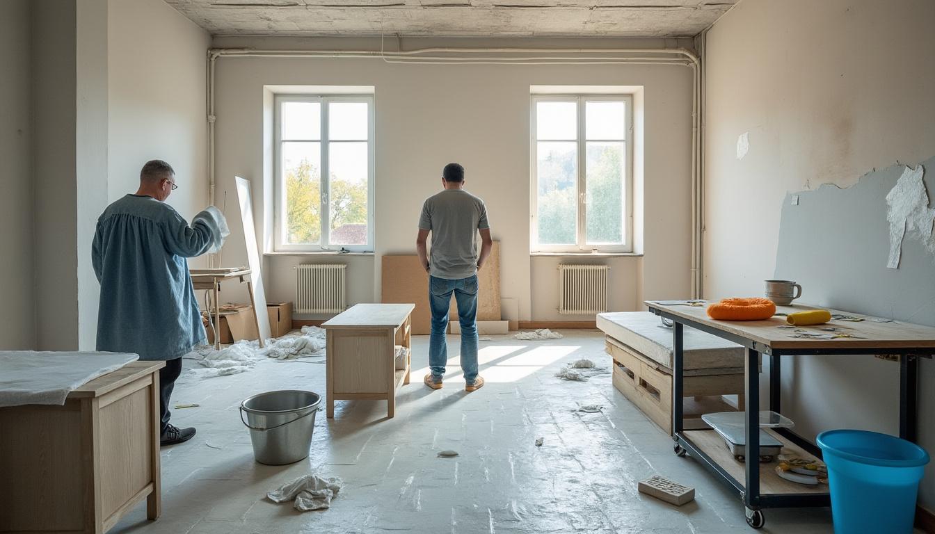 Illustration: Préparer le chantier et le matériel pour enlever du papier peint d’un mur