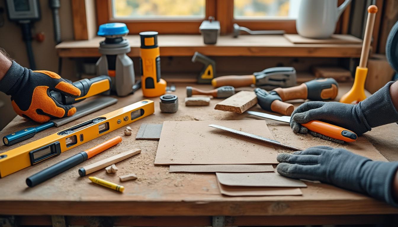 Illustration: Liste des outils indispensables pour installer une cloison