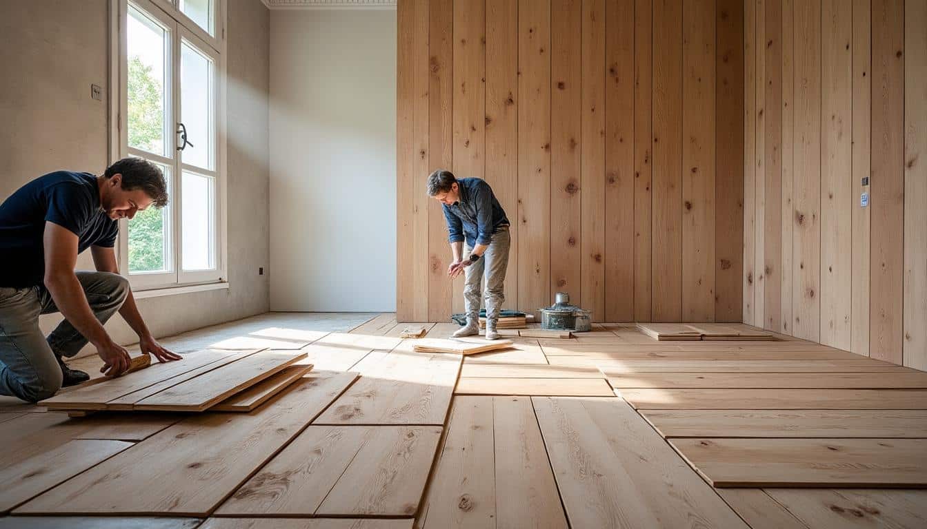 Illustration: Les principales techniques de pose du parquet : clouée, collée, flottante