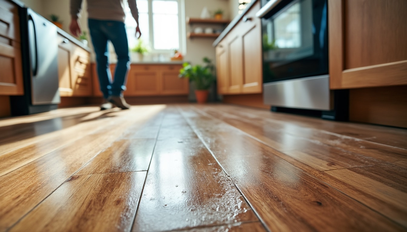 Illustration: Démêler le vrai du faux : Pourquoi parle-t-on souvent de "parquet dans la cuisine, mauvaise idée" ?