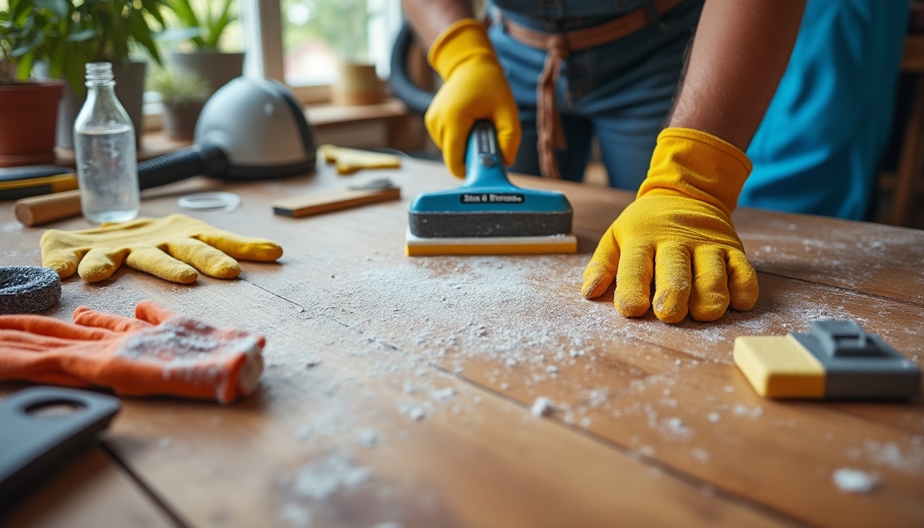Illustration: Le matériel essentiel pour poncer un parquet à la main