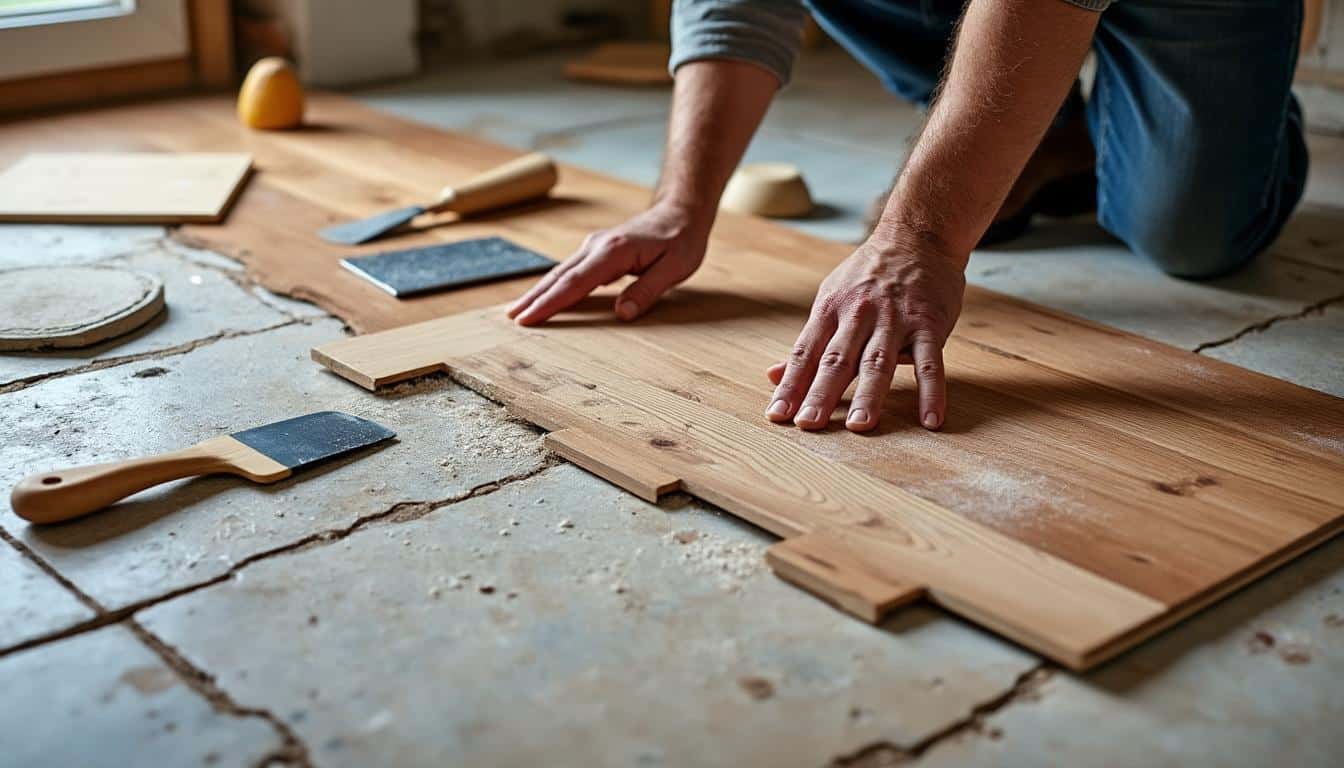 Illustration: Comprendre la pose du parquet collé sur un revêtement en carrelage