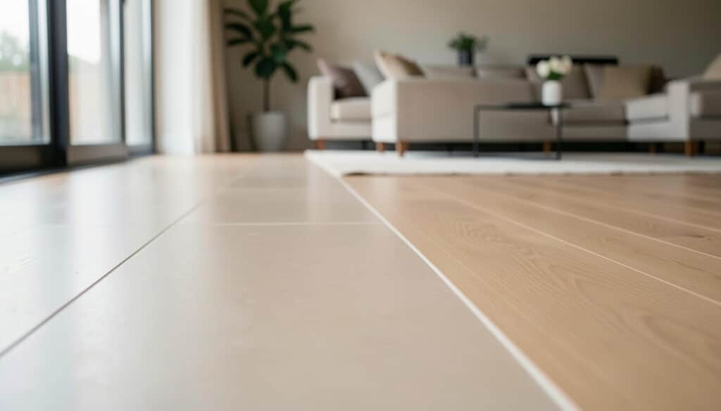 Jonction carrelage et parquet sans seuil réussie